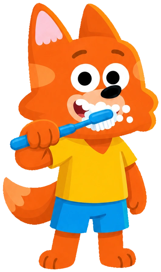 Children brush along